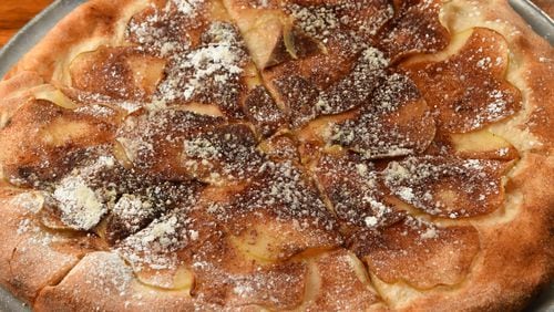 The apple pizza at Shorty's in Tucker features apple, butter, cinnamon and sugar. Chris Hunt for The Atlanta Journal-Constitution