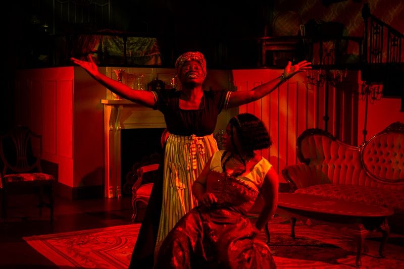 Alia Shakira (left) as Makeda and Tequilla Whitfield as Odette are standout cast members in “The House That Will Not Stand.” Photo: Shannel Resto