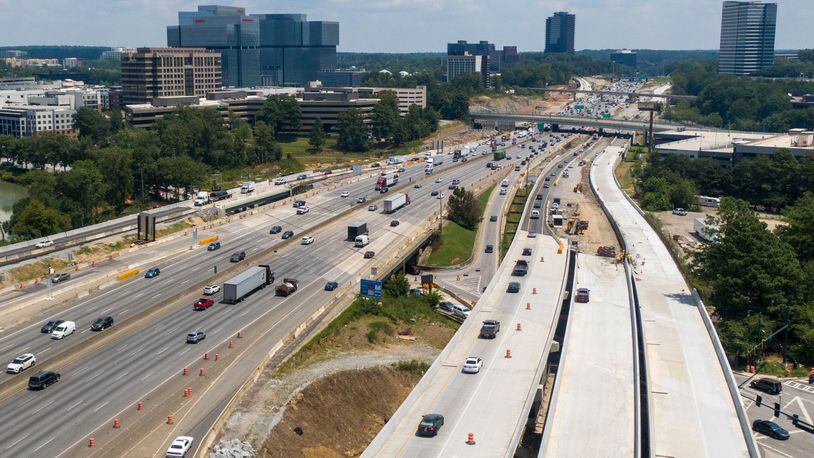 The Georgia Department of Transportation is building a new I-285 eastbound ramp to Ashford Dunwoody Road. The new ramp will open Sunday. (File photo by Hyosub Shin / Hyosub.Shin@ajc.com)