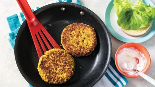 Crispy Veggie Burgers rely on chickpeas instead of meat as their foundation. CONTRIBUTED BY AMERICA’S TEST KITCHEN