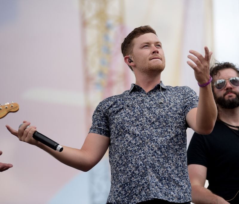 NASHVILLE, TN - JUNE 10:  (EDITORIAL USE ONLY) Scotty McCreery performs onstage during the 2018 CMA Music festival at the Chevy Riverfront Stage on June 10, 2018 in Nashville, Tennessee.  (Photo by Jason Kempin/Getty Images)