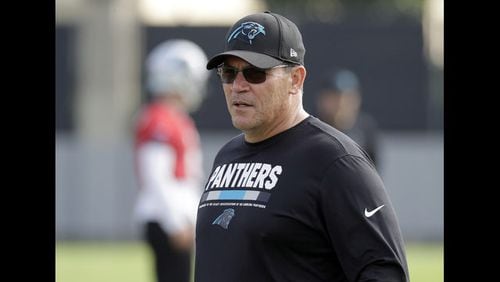 <p> David Tepper, right, arrives for the NFL owners spring meetings where a vote was expected on his purchase of the Carolina Panthers Tuesday, May 22, 2018, in Atlanta\. (AP Photo/John Bazemore) </p> <p> Carolina Panthers head coach Ron Rivera watches practice at the NFL football team's facility in Charlotte, N.C., Tuesday, May 22, 2018. While NFL owners are voting to approve the new Panthers owner in Atlanta, the team David Tepper is about to officially own takes to the field for the OTAs back in Charlotte with plenty of new faces.(AP Photo/Chuck Burton) </p> <p> Carolina Panthers' Cam Newton (1) looks to pass during practice at the NFL football team's facility in Charlotte, N.C., Tuesday, May 22, 2018. While NFL owners are voting to approve the new Panthers owner in Atlanta, the team David Tepper is about to officially own takes to the field for the OTAs back in Charlotte with plenty of new faces.(AP Photo/Chuck Burton) </p>