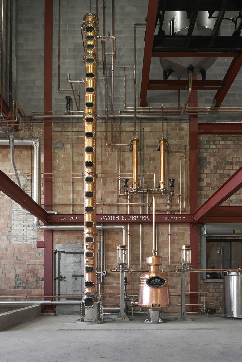 The custom-made Vendome copper still at the James E, Pepper Distillery. (Amir Peay/VisitLEX)