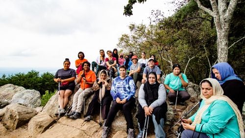 In the past eight months, women from the Refugee Women's Network Hiking Group have participated in eight hikes at parks and trails across Georgia, including Pine Mountain in Cartersville. (Courtesy of Ileana Yustis / Refugee Women's Network)