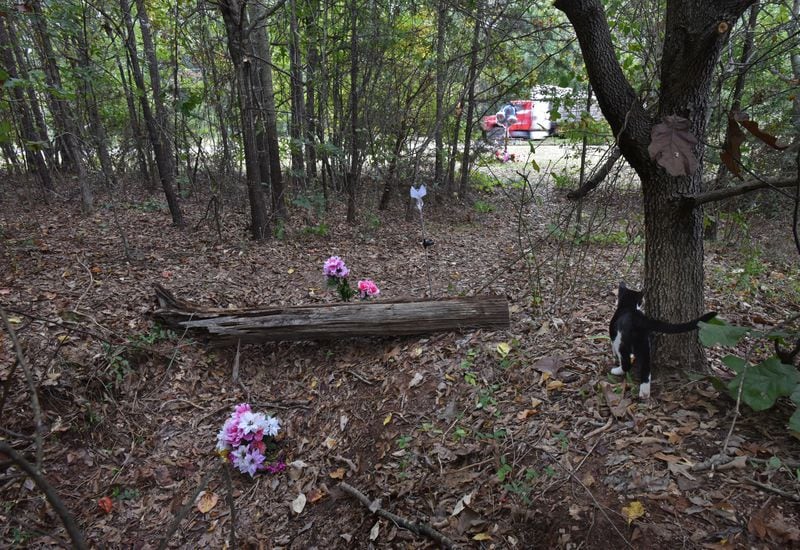The body of baby Caliyah McNabb was found in the woods about a three-minute walk from her Newton County home. HYOSUB SHIN / HSHIN@AJC.COM