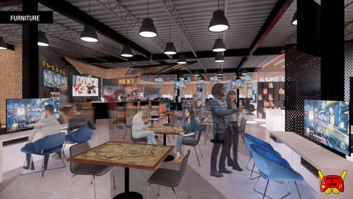 A rendering of the restaurant for the planned location of Battle and Brew at Battery Atlanta.