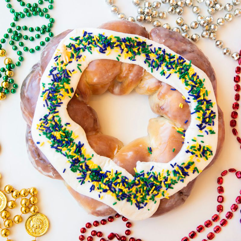 King cake from Hero Doughnuts, which has locations in Summerhill and Fayetteville. / Courtesy of Hero Doughnuts