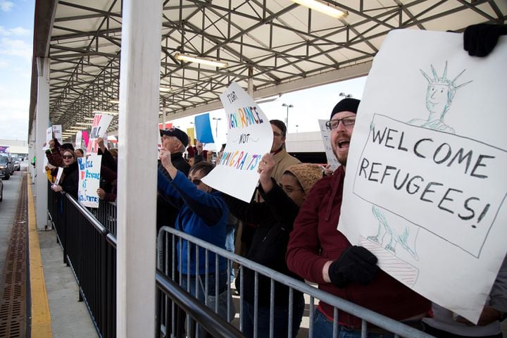 Atlanta Airport protests over immigration order Sunday Jan. 29