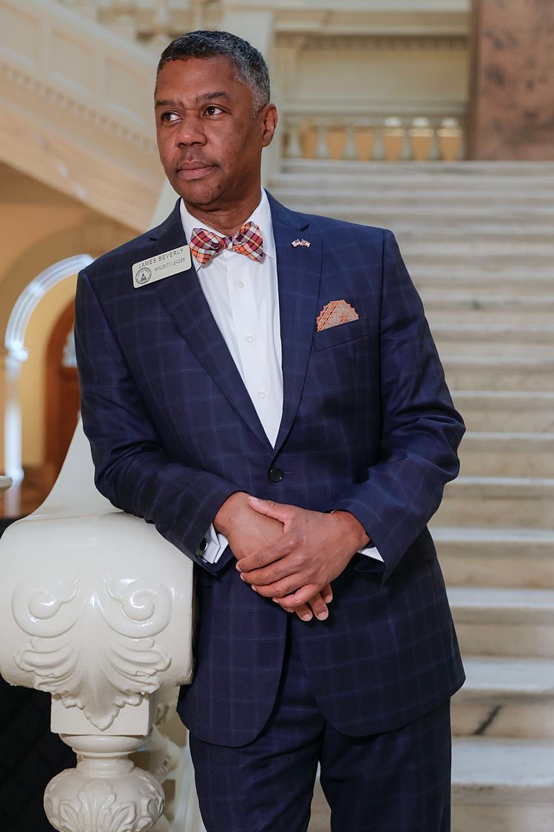 Rep. James Beverly (D-Macon) poses for a portrait at the Georgia State Capitol on Monday, March 27, 2023.  (Natrice Miller/ natrice.miller@ajc.com)