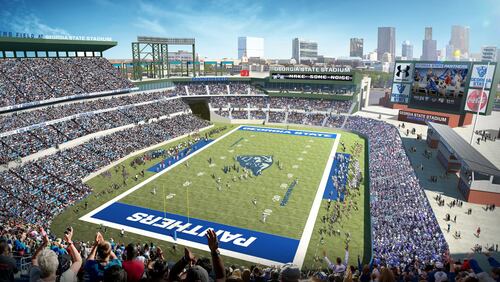 Georgia State Panthers’ football stadium -- formerly that Atlanta Braves’ Turner Field -- will seat about 23,000 fans.