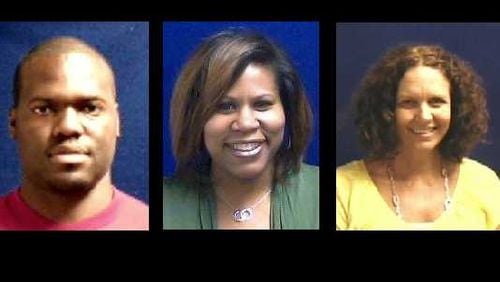 Grady High School football coach Earthwind Moreland; Former social worker Kara Wright; Teacher Carrie Rowe. Atlanta Public Schools photos.