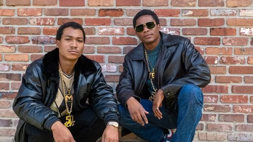 Demetrius Flenory Jr. (left) plays his dad and Da' Vinchi plays his brother Terry. STARZ