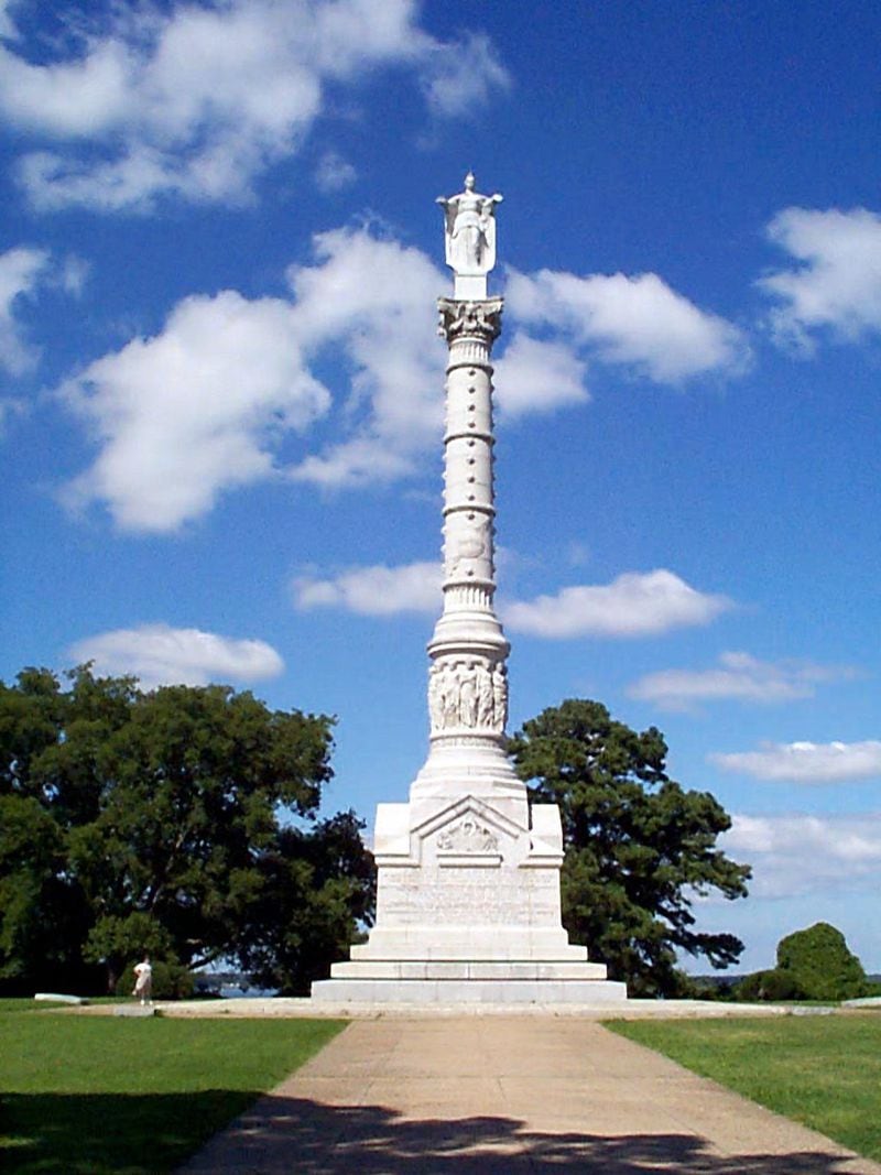 The majestic Yorktown Victory Monument was commissioned by the Continental Congress in 1781 and built between 1881 and 1884 to commemorate the great victory at Yorktown. CONTRIBUTED BY NATIONAL PARK SERVICE