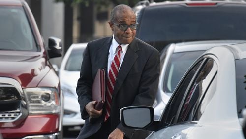 Elvin “E.R.” Mitchell Jr. walks to the federal courthouse in downtown Atlanta on Tuesday, October 10, 2017. Mitchell and Charles P. Richards Jr. were sentenced in October to prison time for their roles in the Atlanta City Hall bribery scheme. HYOSUB SHIN / HSHIN@AJC.COM