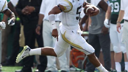 How Georgia Tech quarterback Justin Thomas helps the Yellow Jackets convert third downs will play a critical role in Saturday's game. (STEPHEN JENSEN/SPECIAL)