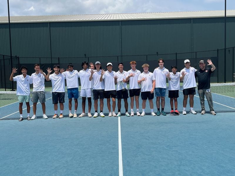 The Johns Creek boys won the 2023 GHSA Class 6A championship at the Rome Tennis Center, March 13, 2023.