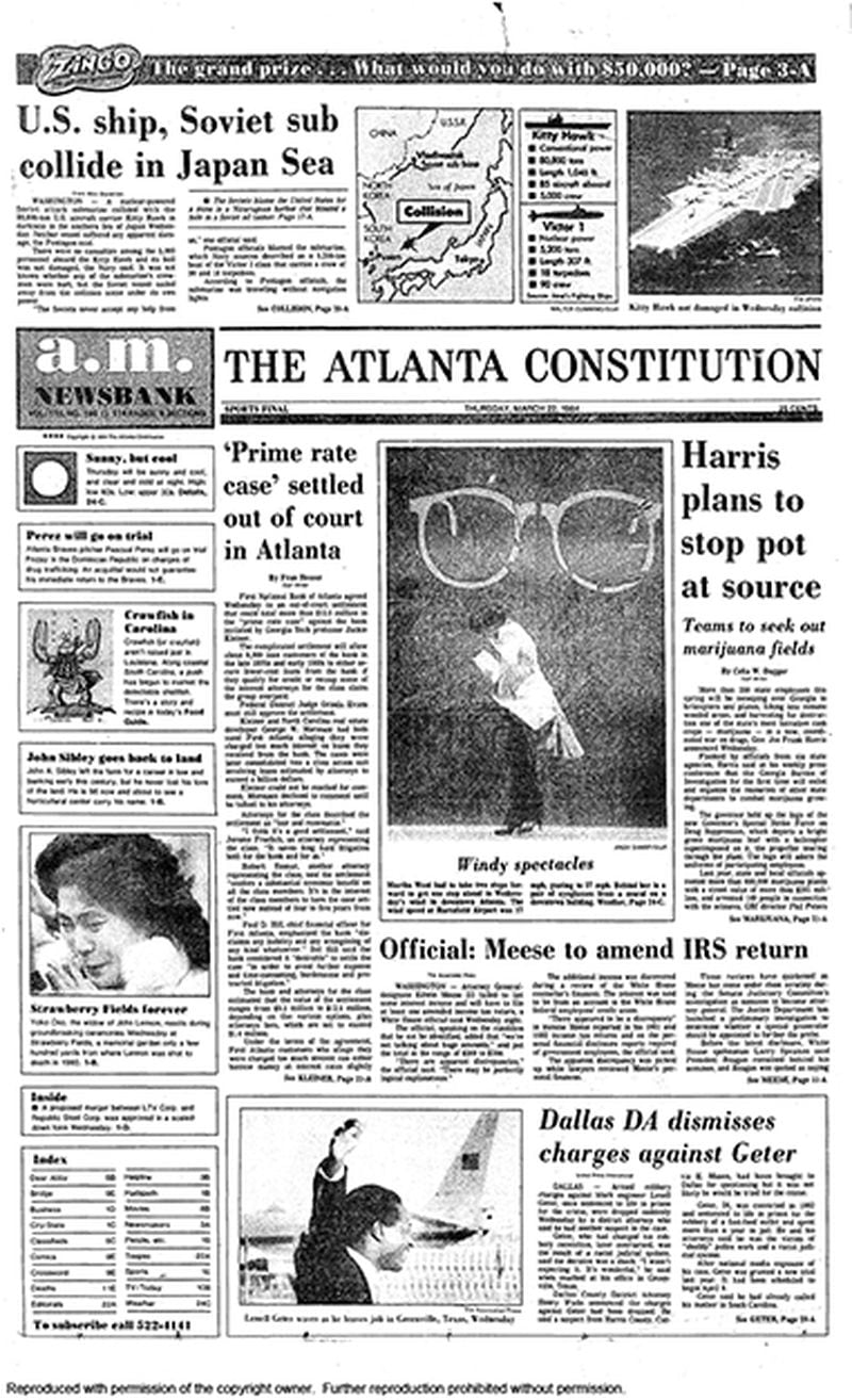 Gov. Joe Frank Harris began an aggressive war on illegal marijuana growing in Georgia back in 1984.