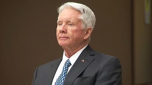 Tex McIver stands during a break in his murder trial on March 23, 2018 at the Fulton County Courthouse. (Channel 2 Action News)