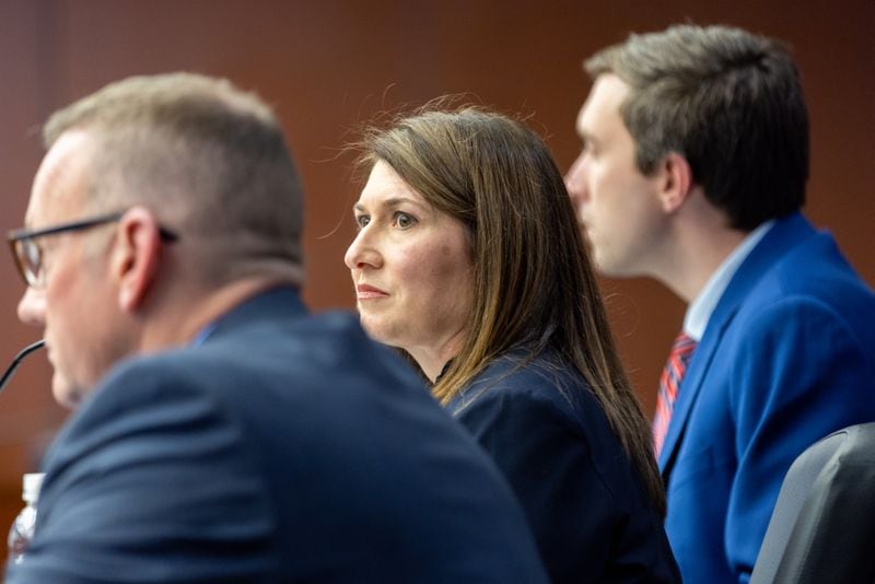 Georgia’s top elections official ripped a House Republican measure that would give the State Elections Board greater supervision of the Secretary of State’s office. Charlene McGowan (center) general counsel for the office, called it a dangerous policy proposal. (Arvin Temkar/arvin.temkar@ajc.com)