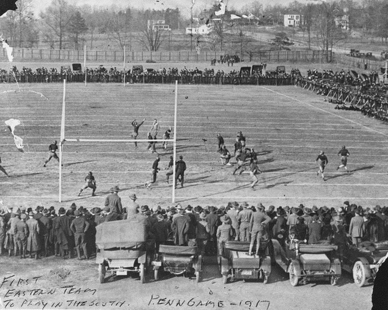 A photo from Georgia Tech's 41-0 win over Pennsylvania on October 6, 1917, at Grant Field. (Georgia Tech Archives)