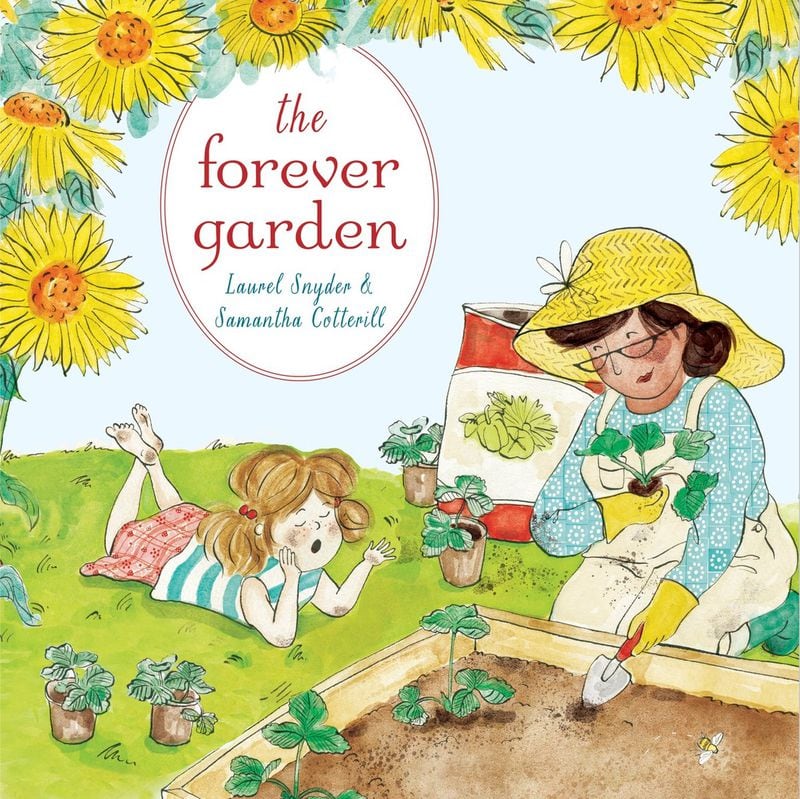 “The Forever Garden” by Laurel Snyder, illustrated by Samantha Cotterill, is one of five Snyder books being released this year. It’s about warm friendship between a girl and her elderly neighbor. CONTRIBUTED BY SCHWARTZ & WADE BOOKS