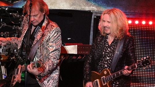 Styx - singer/guitarist Tommy Shaw, singer/guitarist James "JY' Young, singer-keyboardist Lawrence Gowan, bassist Ricky Phillips and drummer Todd Sucherman - played a sold-out show at Cadence Bank Amphitheatre at Chastain Park on May 26, 2019. Photo: Melissa Ruggieri/Atlanta Journal-Constitution