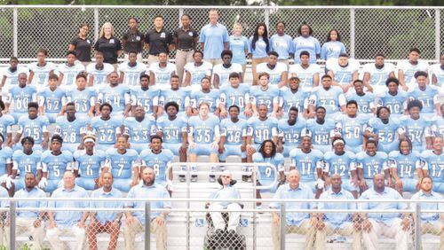 The Meadowcreek High School football team will fill-in for the Patriots and the Rams in a dress rehearsal for camera crews on Friday. CONTRIBUTED