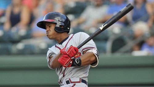 Prospect Ray-Patrick Didder led all Braves minors leaguers with a .387 on-base percentage, stolen 37 bases and led the South Atlantic League with 95 runs scored in 2016 at low Single-A Rome. (AP photo)