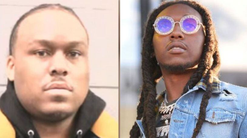 The man accused of killing Migos rapper Takeoff, Patrick Clark, has been indicted by a Texas grand jury. (File photos)