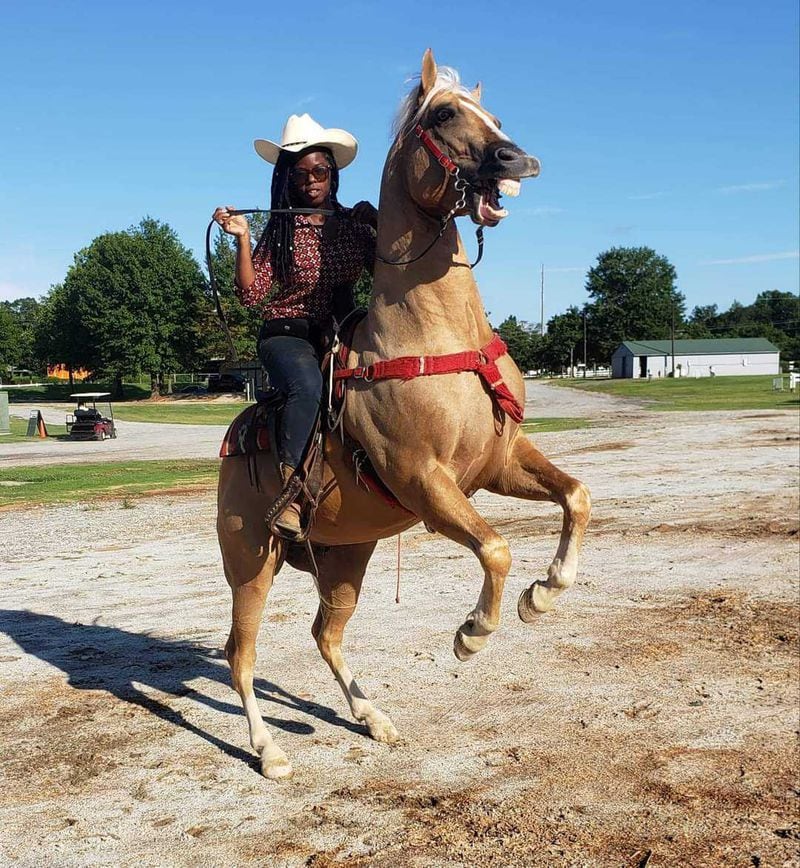 Krystal Hargrove and her husband Justin created their trail riding service, South Side Riders, in 2011. They are based in Locust Grove. Photo courtesy of Krystal Hargrove