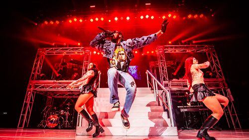 Offset, Georgia native and former member of Migos, rapped and danced for a packed crowd at the Coca-Cola Roxy on Wednesday April 10, 2024. (RYAN FLEISHER FOR THE ATLANTA JOURNAL-CONSTITUTION)