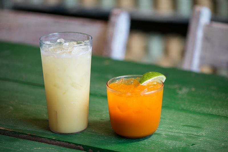 Root Baking Co. House Ginger Soda (left) and Tumeric Tonic (right). Photo credit- Mia Yakel.