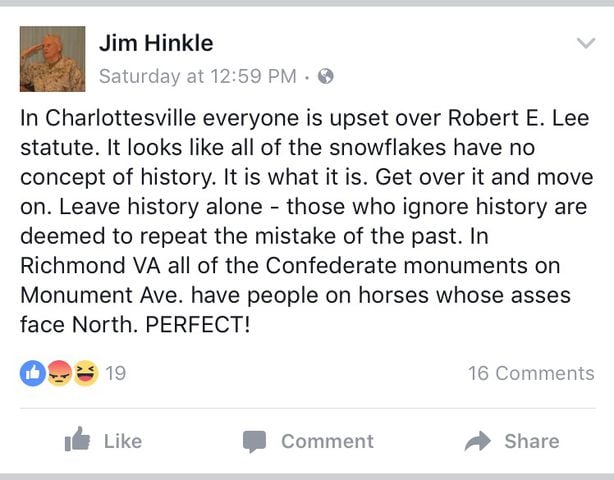 Jim Hinkle Facebook posts