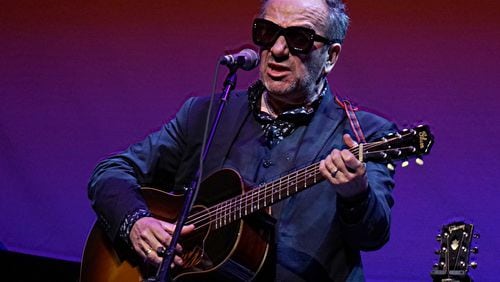 Elvis Costello gets intimate at Cobb Energy PAC. Photo: Akili-Casundria Ramsess - Eye of Ramsess/Special to the AJC.