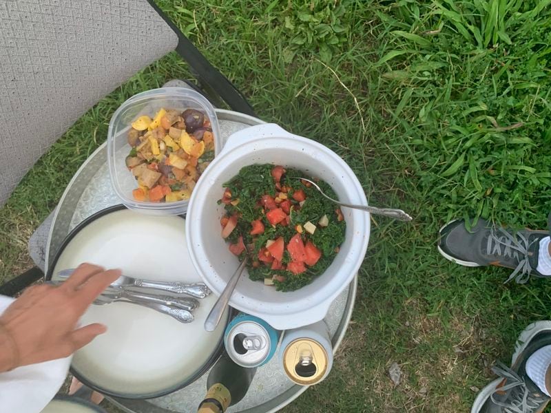After their pandemic cooking session, writer John Kessler and his daughter loaded everything into plastic containers for a picnic. CONTRIBUTED BY JOHN KESSLER