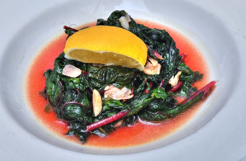 Chef Kameel's Sauteed Chard is a recipe from Kameel Srouji, chef-owner of Aviva by Kameel. Chard cooks quickly, like spinach, and the recipe requires just a few ingredients. (Styling by chef Kameel Srouji / Chris Hunt for the AJC)
