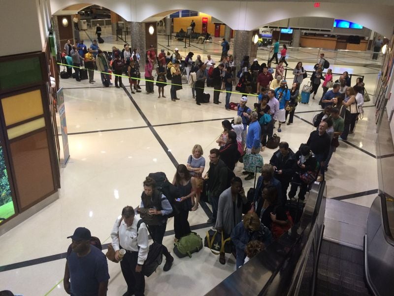 Lines at Hartsfield-Jackson the morning of May 12.