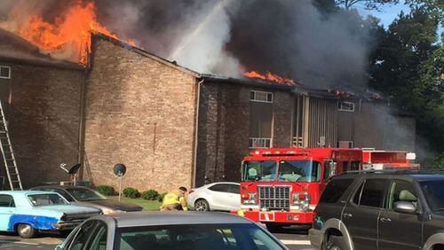 Fire broke out Saturday at an apartment complex in DeKalb County. (Credit: Channel 2 Action News)