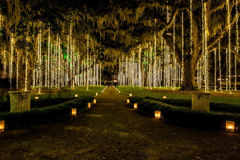 Brookgreen Gardens in Murrell's Inlet, South Carolina, stages the Nights of a Thousand Candles on its 9,000-acre grounds each holiday season.
Courtesy of VisitMyrtleBeach.com and Brookgreen Gardens