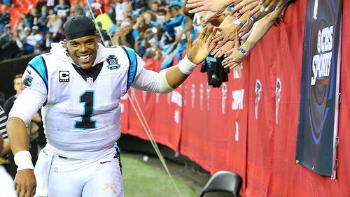 Cam Newton and the Carolina Panthers have had the last laugh against the Falcons the last few seasons. (AJC)
