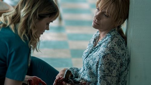 "Pieces of Her," based on Karin Slaughter's novel, is a Netflix drama series starring Bella Heathcote (left) as Andy Oliver and Toni Collette as Laura Oliver. Courtesy of Mark Rogers/Netflix © 2022