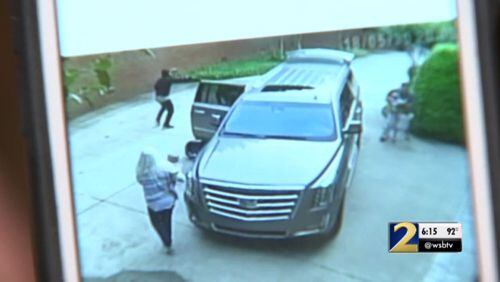 This is footage from the woman’s driveway in Dalton during the robbery.