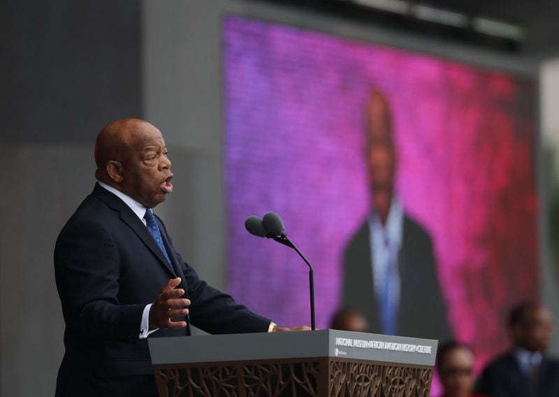 Rep. John Lewis, D-Ga. speaks during the opening ceremony of the Smithsonian National Museum of African American History and Culture on the National Mall in Washington, Saturday, Sept. 24, 2016. (AP Photo/Manuel Balce Ceneta)