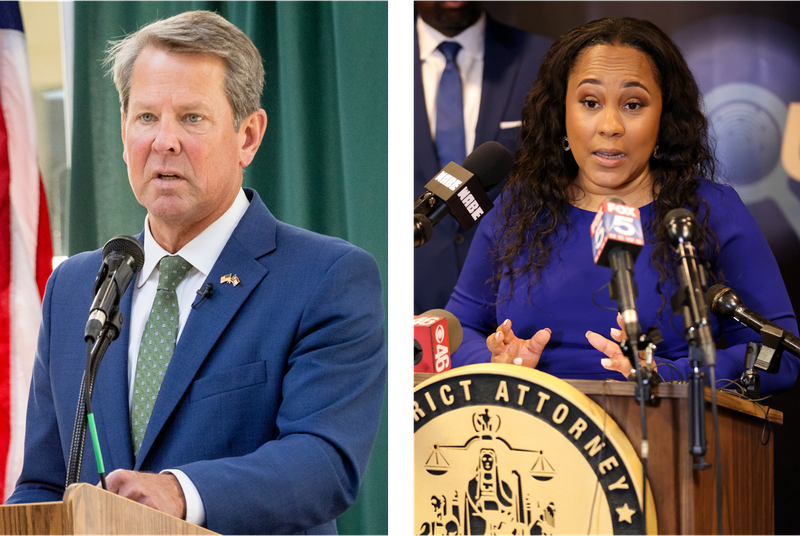 Gov. Brian Kemp is one of the chief supporters of Senate Bill 92, which supporters see as a way to hold responsible wayward prosecutors that they say neglected their duties or violated the law. Fulton County District Attorney Fani Willis is among the bill's biggest critics, framing it as racist and retaliatory after voters elected a diverse bloc of prosecutors in 2020. AJC file photos.