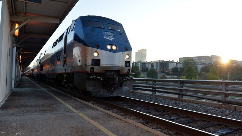 An Amtrak train waits to depart the Atlanta station Thursday morning October 23, 2014. BRANT SANDERLIN / BSANDERLIN@AJC.COM