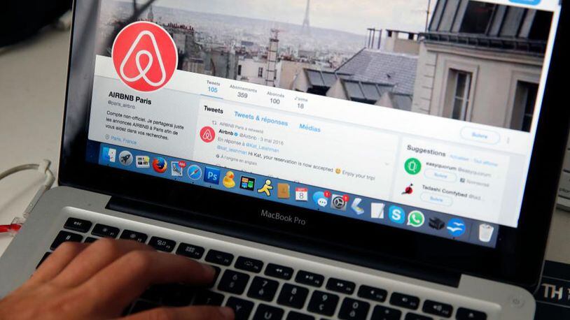 PARIS, FRANCE - SEPTEMBER 08:  In this photo illustration, Airbnb logo is displayed on a laptop screen on September 08, 2017 Paris, France. The City of Paris wishes to reduce the maximum number of nights permitted for rental. Fixed today at 120 days a year, Paris would like to make it back down to 60, France is the second market for the Californian start-up, behind the United States.Airbnb is an online marketplace and hospitality service, enabling people to rent their flats or houses short-term. (Photo illustration by Chesnot/Getty Images)