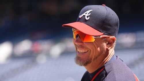 Chipper Jones, a special assistant to baseball operations, spent his entire baseball career with the Braves.