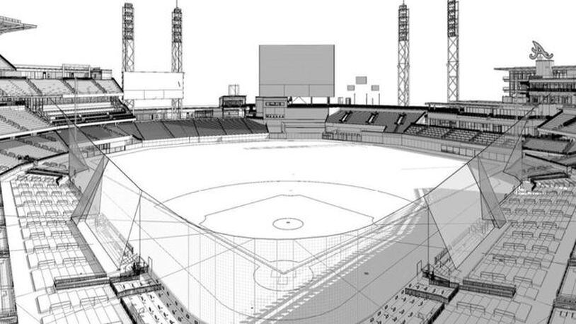 This diagram, from the Braves, shows how the netting will be extended at SunTrust Park.