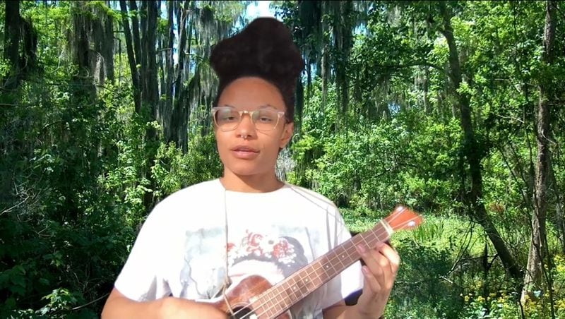Kaila Starks learned to play “The Rainbow Connection” from “The Muppet Movie” on a ukulele for her mother Maria Suszynski Miller. CONTRIBUTED/SOCIAL MEDIA PHOTO
