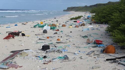 Tons of garbage, mostly plastic, litters the beaches on remote Henderson Island in the Pacific. Scientists were stunned at the volume of trash on the tiny UNESCO world heritage site. The island is located in the center of a vortex of ocean currents, which send the garbage ashore.